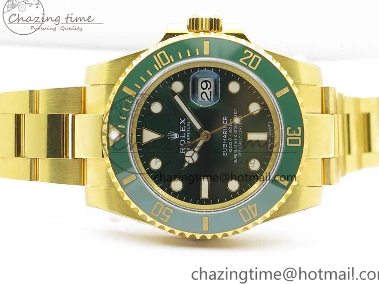 Wrapped YG 116610 Wrapped A2836 Edition ROF Submariner LV YG Green Bracelet on Best Dial 0422